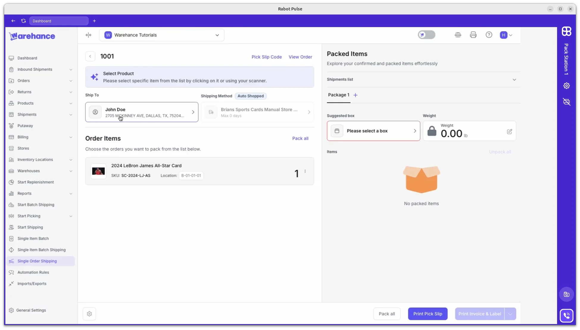 Pulse with Warehance pack UI embedded